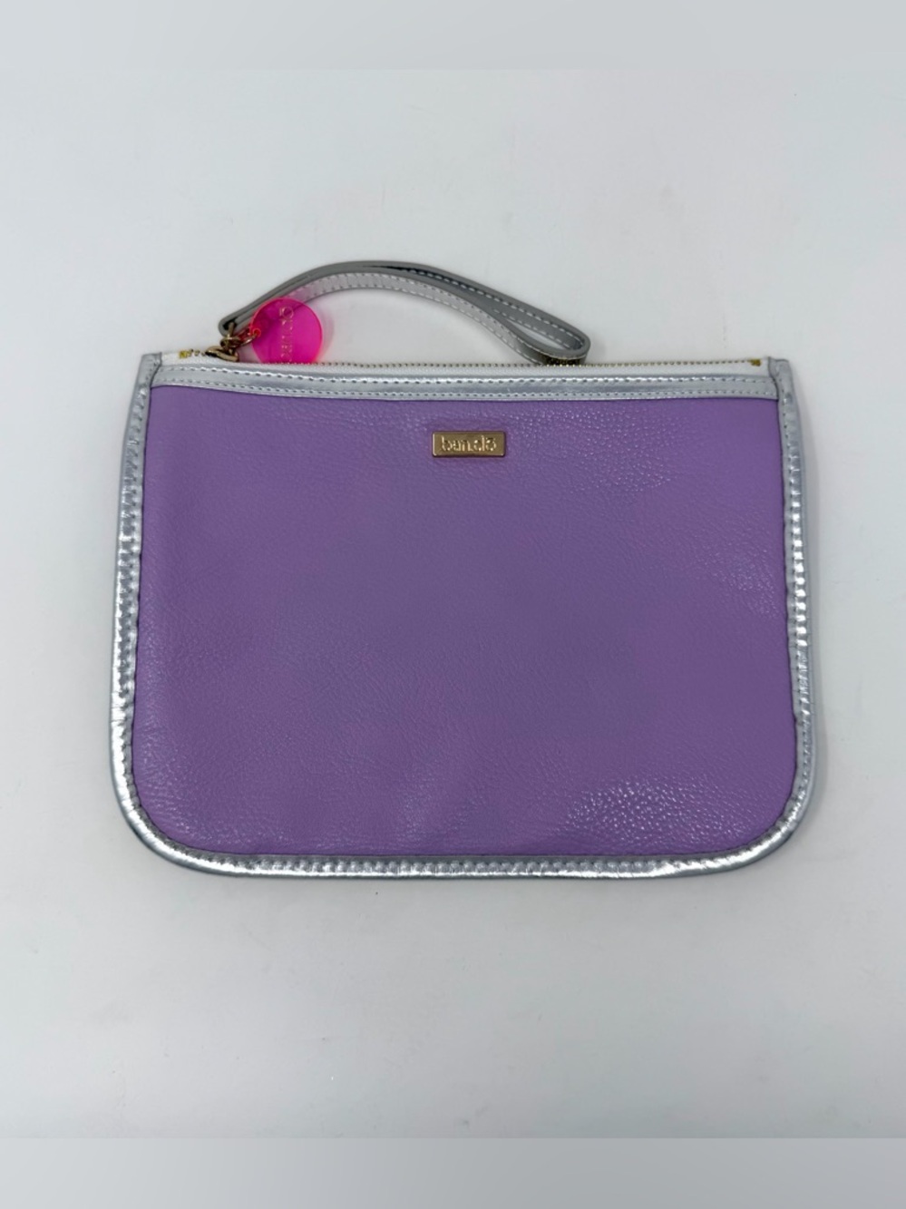 BAN.DO Purple Metallic Silver Wristlet